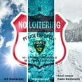 thumbnail image 6 of Bilingual No Loitering Police Enforced No Se Permite Vagabundos Se Llamara A La Policia (English / Spanish) 12 inch X 12 inch Shield Shaped Rust-Free Aluminum Metal Sign with Aluminum, 6 of 8