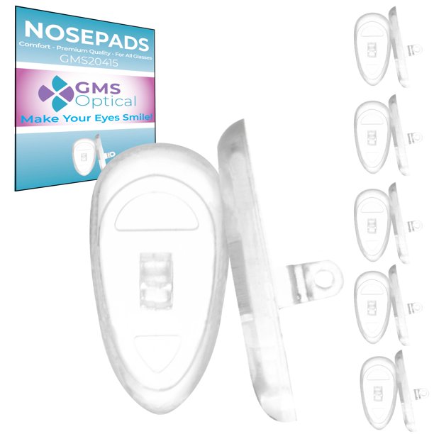 GMS Optical DShape ScrewIn Nose Pads for Glasses, Sunglasses, and Eye