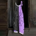 thumbnail image 2 of JULMCOMO Cotton Linen Jumpsuits for Women Plus Size Halloween Spider Web Pumpkin Bat Printed Spaghetti Strap Jumpsuits Costume Holiday Overalls Dark Purple L, 2 of 5