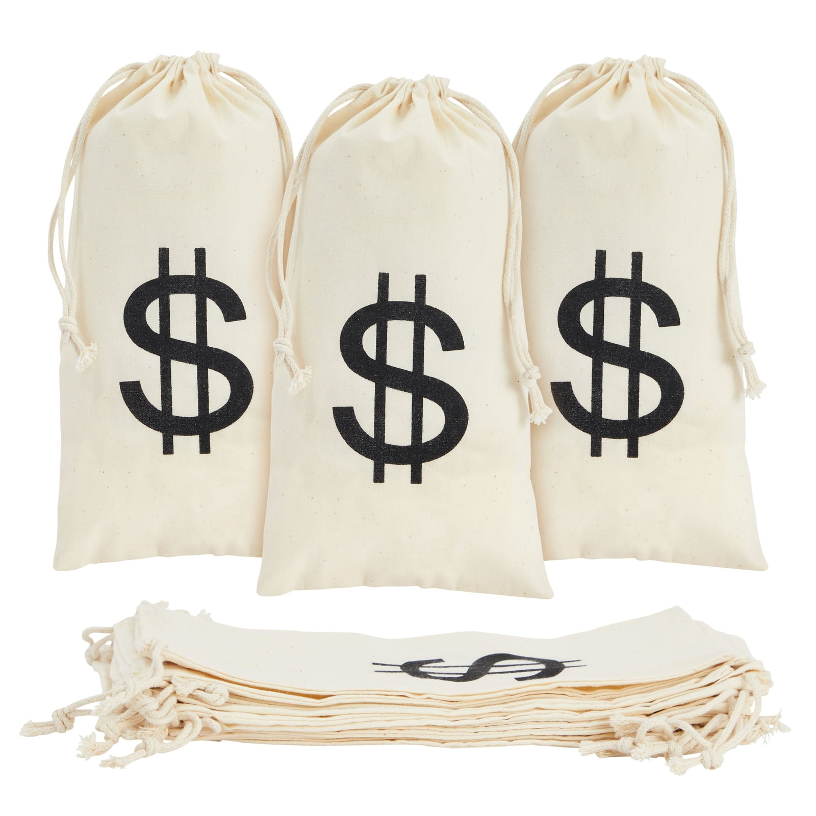 Juvale Drawstring Money Bags for Casino Theme Poker Party Favors (Small