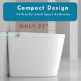 thumbnail image 6 of WinZo 23" Compact Smart Toilet with Bidet Seat Built-in for Small Bathroom, Auto Flush, LED Night Light,Heated Bidet with Warm Air Drying (White with Grey Panel), 6 of 6