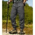 thumbnail image 2 of Men's Slim Fit Cargo Workwear Pants, Straight Leg Drawstring Elastic Waist Multi Pockets Casual Trousers Joggers, Quick Dry Breathable Lightweight Stretchy, Outdoor Hiking Gym, 2 of 9