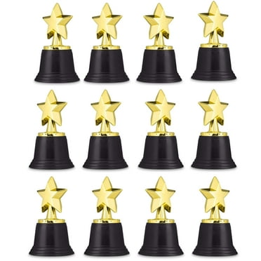 Neliblu Star Gold Award Trophies Centerpiece and Party Decoration, 4.5", Bulk Pack of 12