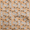 thumbnail image 1 of oneOone Polyester Spandex Light Peach Fabric Leaves & Clover Sewing Material Print Fabric By The Yard 56 Inch Wide, 1 of 6