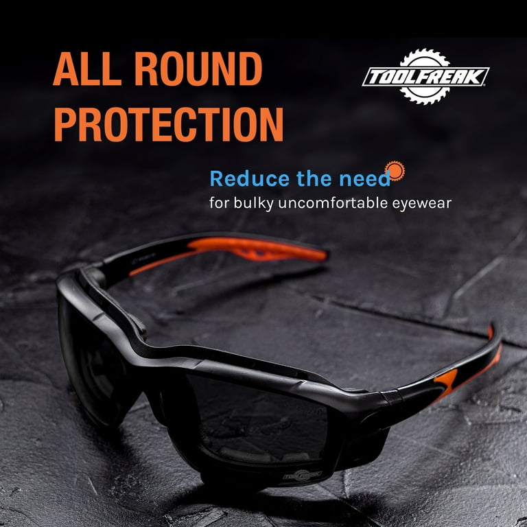 ToolFreak Spoggles Safety Glasses and Protective Goggles Smoke