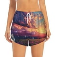 thumbnail image 2 of Balery Dreamy Dandelion Sunset Pantalones cortos deportivos para mujer con forro y dos bolsillos, elásticos, para entrenamiento, gimnasio, yoga-Small, 2 of 7