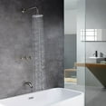 thumbnail image 2 of SUMERAIN High Flow Tub and Shower Faucet Set 3 Handle with Valve,Brushed Nickel Waterfall Tub Spout and Rain Shower Head, 2 of 11