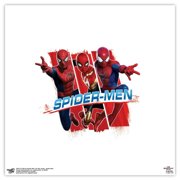 Gallery Pops Marvel Spider-Man: No Way Home - Spider-Men Wall Art, Unframed Version, 12" x 12"