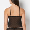 thumbnail image 3 of Cami With Heart Mesh And Lace Trim in Tuxedo Black, 3 of 5