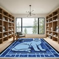 thumbnail image 2 of ODIKA 5'x7' Machine Washable Non-Slip Area Rug, Geometric Blue High Traffic Rug with Pad, Blue, 1051993, 2 of 8