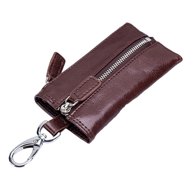Qarigey Cartera de cuero Llaves Monedero Llavero Tarjeta de crédito Bolsillo Mujeres Hombres Café Type3 NO3 Qarigey AP011382-05