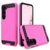 Brushed Textured Hybrid Case for Samsung Galaxy S23 Plus - Hot Pink