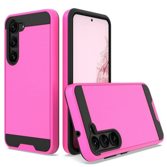 Brushed Textured Hybrid Case for Samsung Galaxy S23 - Hot Pink