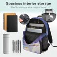 thumbnail image 5 of Bulopur Girls 17 Inch Backpack 4 Piece Purple Starry Reading Axolotl Print School Bookbag with Lunch Bag, Water Bottle Sleeve and Pencil Case for Girls Aged 6-12, 5 of 8