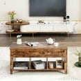 thumbnail image 3 of Gymax Lift Top Coffee Table w/ Storage Compartment Shelf Living Room Retro, 3 of 10