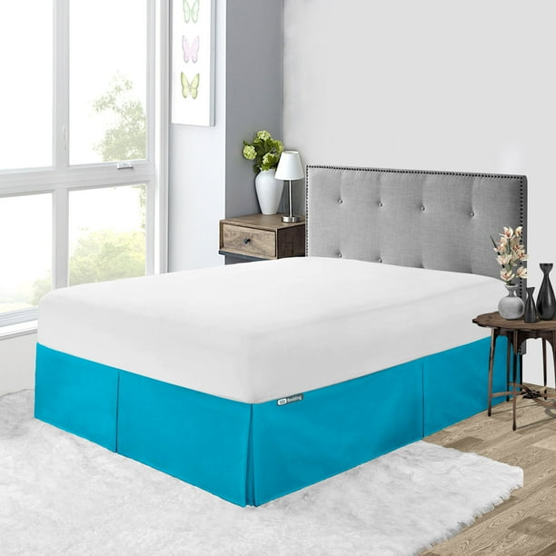 Sgi Bedding 21 Drop California King Size Turquoise Blue Solid Bed Skirt Split Corner Pleated Microfiber Com Turquoise Blue Solid Bed Skirt Split, Turquoise King Size Bed Skirt