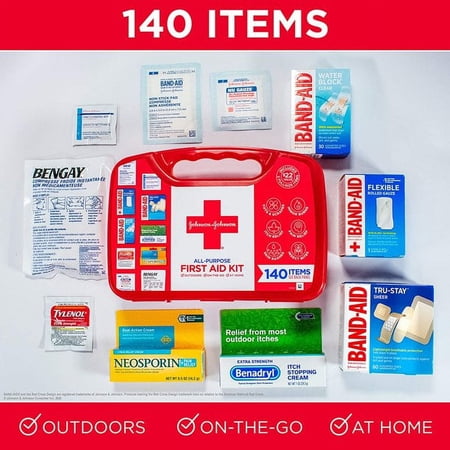 5 Pk Johnson & Johnson All Purpose First Aid Kit Emergency Survival Gear 140 Pc