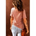 thumbnail image 1 of ABPHQTO Camiseta de manga corta enrollada de color sólido naranja para mujer, 1 of 5