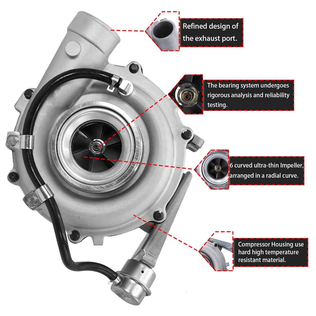 Turbo Turbocharger Fits International Navistar DT466E 7.6L 