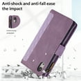 thumbnail image 6 of Dteck for iPhone XR Case, iPhone XR Wallet Case with 9 Card Slots, PU Leather Magnetic Flip Zipper Purse Wristlet Strap Crossbody Lanyard Kickstand Phone Case 6.1 Inch,Purple, 6 of 8
