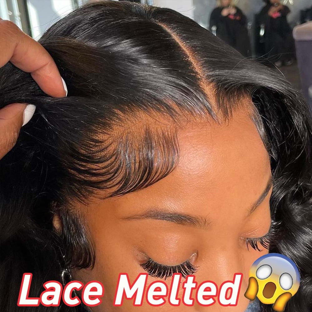 Transparent Lace Front Wigs Straight Hair 13x4 Lace Front Wigs Human Hair with Baby Hair Pre Plucked Bleached Knots 150% Density Remy 10A Brazilian Straight Lace Wigs for Black Women(28 Inch)