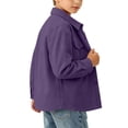 thumbnail image 6 of Girls Corduroy Shirts Long Sleeve Button Down Soft Casual Kids Fall Shirts Purple 13-14 Years, 6 of 9