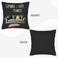thumbnail image 6 of Modern Decorative Throw Pillow Covers 18x18in Set of 2 - Stylish " HUM & TIMES " Design for Couch Bed Car - Cozy Dark Background with Colorful Accents, 6 of 8
