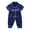 0-Navy748, variant on WOYY Toddler Boys Girls Outfits Satin Button Down Short Sleeve Shirt Pants Sleepwear Set, Sizes 2-3T