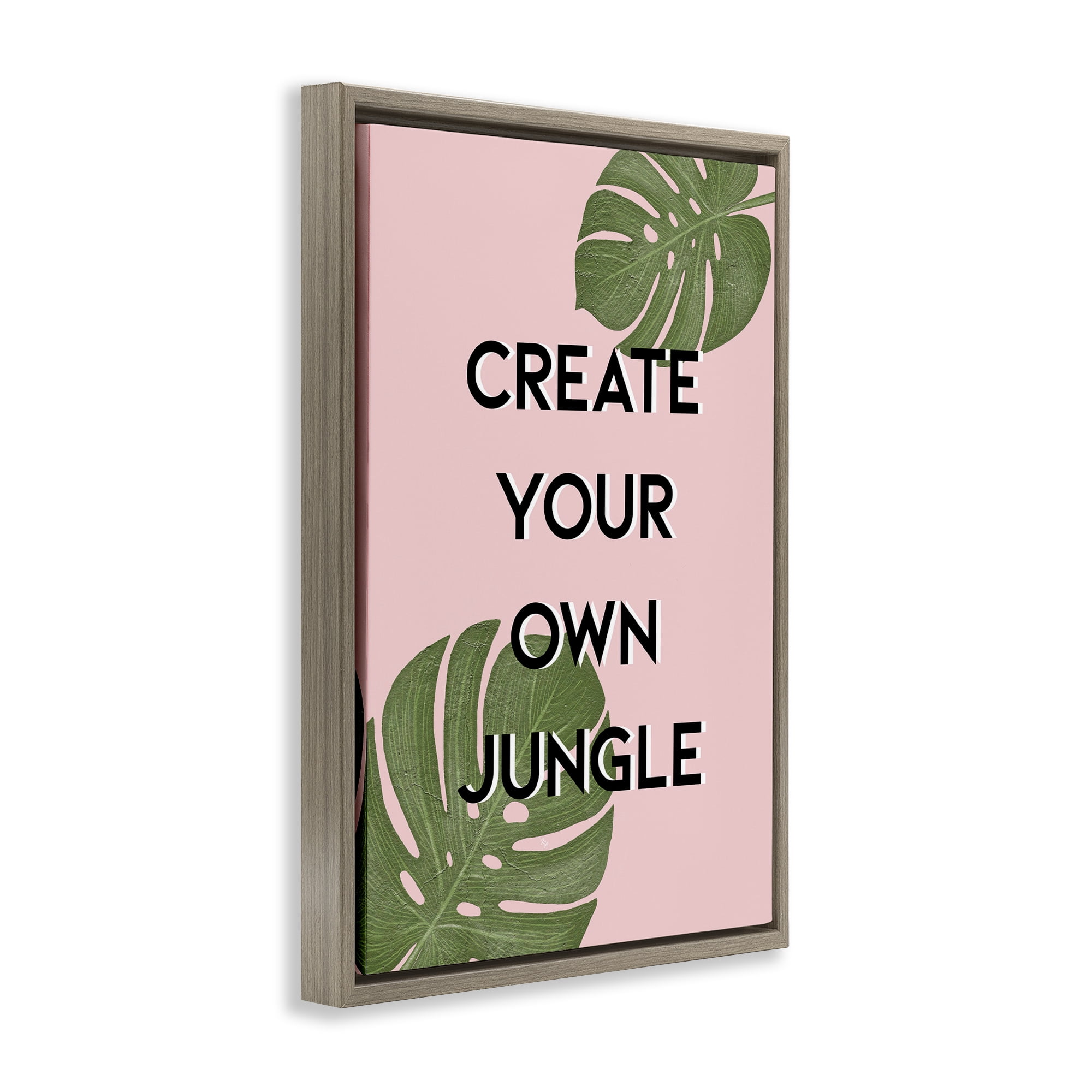 Stupell Industries Create Your Own Jungle Brown Framed Floater Canvas Wall Art, design by Martina Pavlova