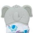 thumbnail image 3 of Nuby Happy Hands Teething Mitten for Babies, Gray Elephant Design, 3 of 7