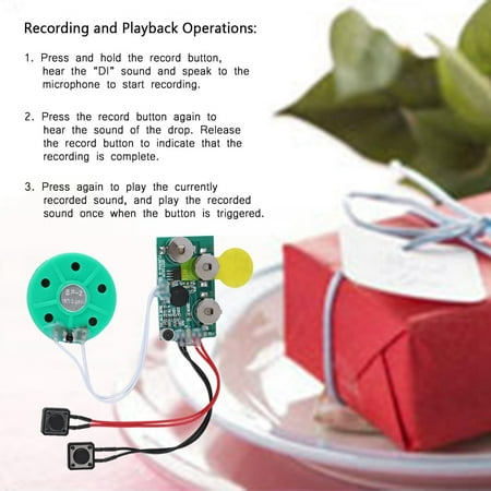 Tebru Recordable Sound Module Greeting Card Chip DIY Greeting Card Chip 4 minutes Recordable Voice Sound Chip Voice Greeting Card for Holiday