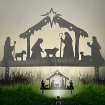 Nativity Scene Outdoor Garden Decor - Holy Night Christmas Projection Ornament for Lawn Yard or Halloween Party Decoration | Religious Holiday Figurines & Festive Light-Up Display