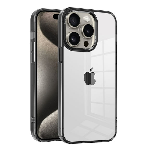 Clear Case for Apple iPhone 15 Pro Max, Crystal Clear Transparent TPU Back Cover Anti-Yellow Shockproof Anti-Scratch Slim Fit Shell Phone Case for Apple iPhone 15 Pro Max, Black