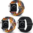 thumbnail image 1 of BRADCET 1/3Pack Scrunchie Band for Apple Watch Bands 44mm 40mm 38mm 45mm 49mm 42mm 41mm Elastic Adjustable Sport Nylon Bands Braided Solo Loop Strap for iWatch Series Ultra 8 7 SE 6 5 4 3 2 1, 1 of 14