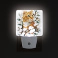 thumbnail image 3 of Orange Cat Amid Cotton Holly Christmas LED Night Light Sensor Lamp Plug-in Adjustable Brightness 2 Pack, 3 of 7