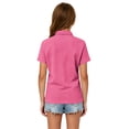 thumbnail image 3 of Abcomgle Boys Golf Shirts Size 8-10 Short Sleeve Pique Polo Shirt Button Closure Solid Color School Uniform Shirts Summer Collared Tshirts for Kids Boys, 3 of 7