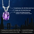 thumbnail image 2 of Gem Stone King 10K White Gold Purple Amethyst Pendant Necklace for Women | 0.75 Cttw | Gemstone February Birthstone | Oval Checkerboard 7X5MM | With 18 inch Chain, 2 of 6