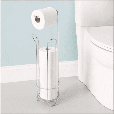 Free-Standing Heavy Duty Sleek Dispensing Toilet Paper Holder, Chrome