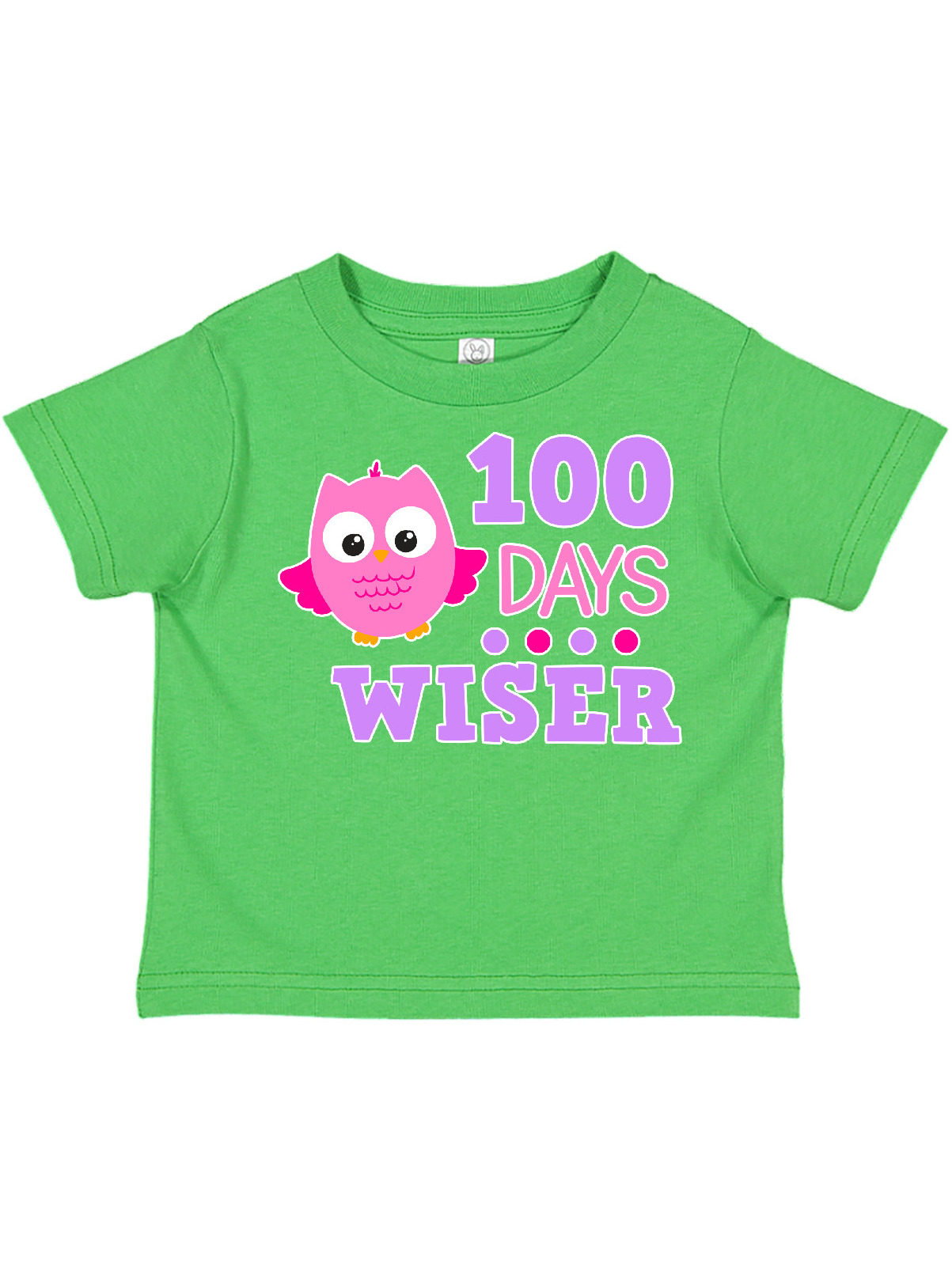 Inktastic 100 Days Wiser with Pink Owl Gift Toddler Toddler Girl T