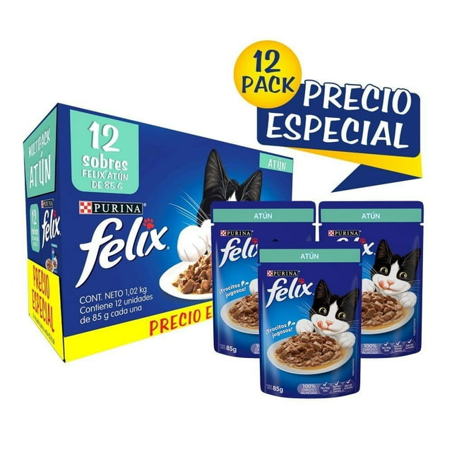 Alimento Húmedo para gato Purina Felix Sobre 12 pack atun
