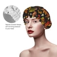 thumbnail image 2 of KLL Vintage Autumn Plants Butterfly Pattern Shower Cap & Bath Cap for Women,Reversible Oversized Waterproof Shower Caps for all Hair Lengths,Elastic Reusable Bathing Hair Cap, 2 of 6