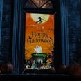 thumbnail image 2 of PHOGARY Halloween Door Decoration Happy Halloween Door Cover, Large Fabric Halloween Party Decorations Door Cover for Front Door Porch Wall Decoration Halloween Party Supplies, 5.9x2.9 Feet, 2 of 8