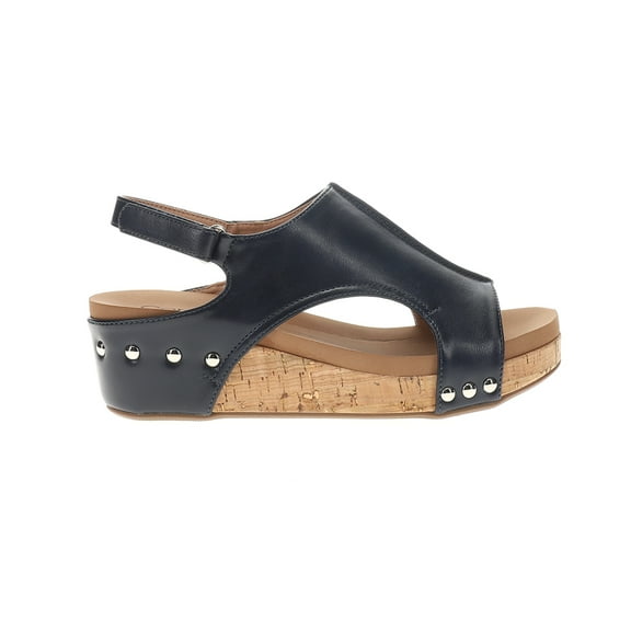 Corkys Womens Volta Ii Studded Slingback Wedge Casual Shoes