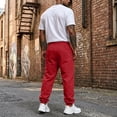thumbnail image 4 of Resicozy Joggers for Men with Pockets Fleece Casual Sweatpants Fashion Solid Drawstring Elastic Waist Athletic Pants Red 5XL, 4 of 7
