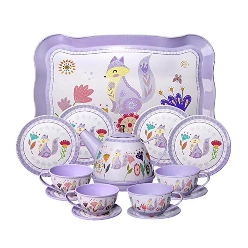 29 Pcs Kids Tea Party Set for Little Girlsï¼ Princess Tea Time Kitchen Pretend Play Tea Set Toys