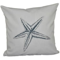 Simply Daisy Coastal Print Decorative Pillow, 16" x 16", Grey