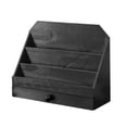 thumbnail image 1 of Organizador de tarjetas, tarjetero, estante para postales, almacenamiento de tarjetas hecho de madera con Negro, 1 of 9