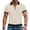 Khaki, variant on Men's Quarter-Zip Knit Collared Shirts – Short Sleeve Waffle Texture Tops with Contrast Trim, Classic Fit Casual Tees Contrast Trim Casual Knit Shirt