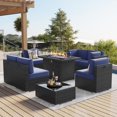 thumbnail image 4 of LayinSun Ensemble de Meubles de Patio 8 Pcs avec Table à Feu au Propane de 44 Pouces, Ensemble de Conversation Extérieur en Rotin avec Table Basse, 4 of 4