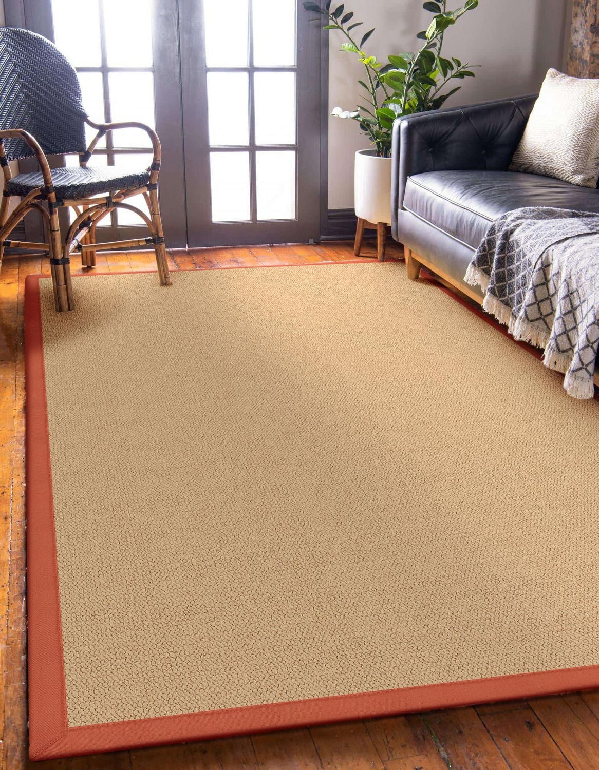 Athena Sisal & Burnt Orange 5' x 8' Area Rug